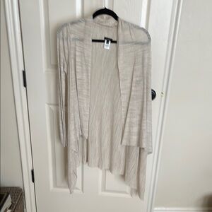 Elegant Beige Women's Oatmeal Colored Open Cardigan